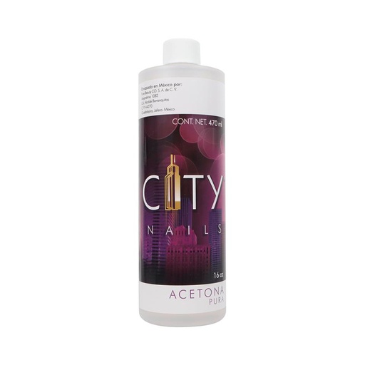 [CNLIQ16Z0001] Acetona Pura Para Uñas City Nails 16 Oz