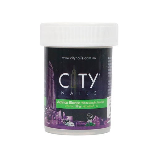 [CNACR1OZ0010] Acrílico Blanco Para Uñas City Nails 1 Oz