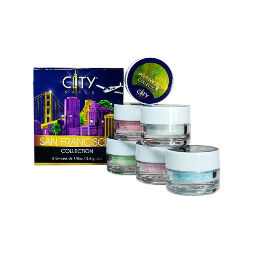 [CNCOL1PZ0004] Colección Polvo Acrílico City Nails San Francisco 3.5 gr