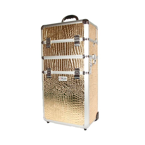 [MA600BR] Maleta Cosmetiquera Con Ruedas Profesional 3 Niveles Only Cases Bronce