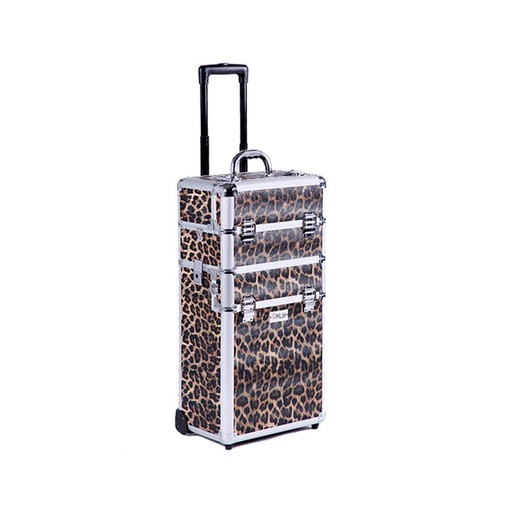 [MA600LPC] Maleta Cosmetiquera Con Ruedas Profesional 3 Niveles Only Cases Leopard