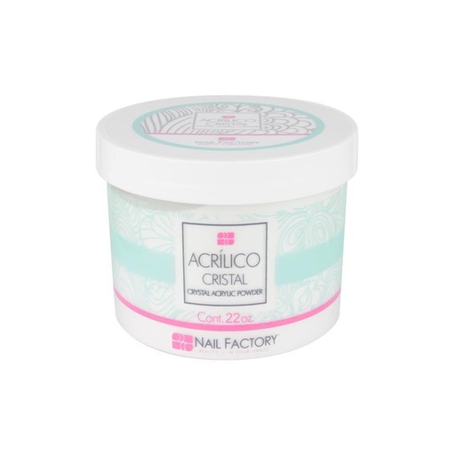 Acrílico Crystal Clear Nail Factory | Polvo Acrílico para Construcción de Uñas| Cristal | 22 Oz