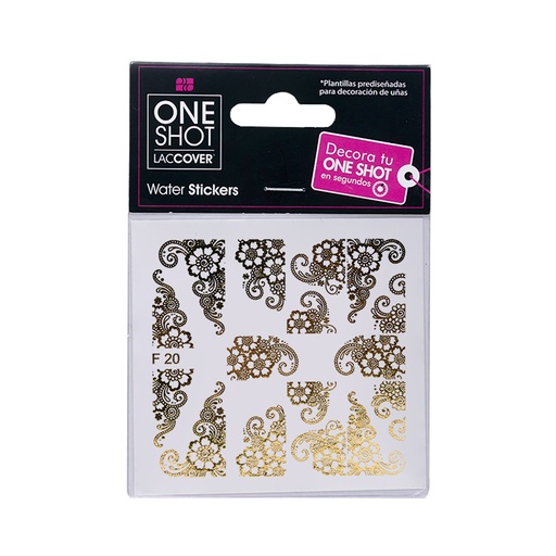 [LCDEC1PZ0003] Stickers De Agua Para Uñas One Shot F 020 Gold