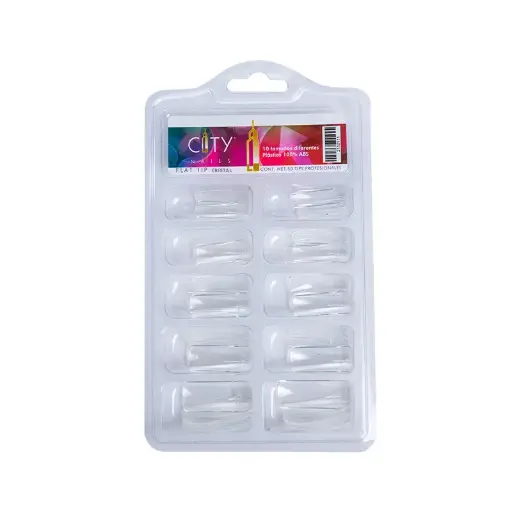 Tips City Nails | Fabricados con Plástico ABS de Alta Calidad | Cristal | 50 pz