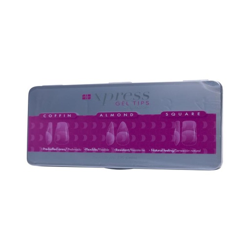 Xpress Gel Tips Mix Almond, Coffin & Square Nail Factory | Tips de Gel para Sistema Soft Gel Numeración del 0 al 10 |330 pz